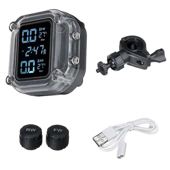 Motorcycle TPMS Motor Bike Motorbike Scooter Tire Pressure Monitoring System Magnetic Charging Exter
