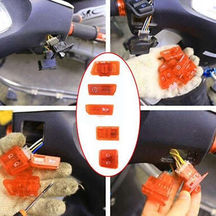 Motorcycle Turn Signal Switch Compatible Scooter Honda DIO AF17 AF18 Blue