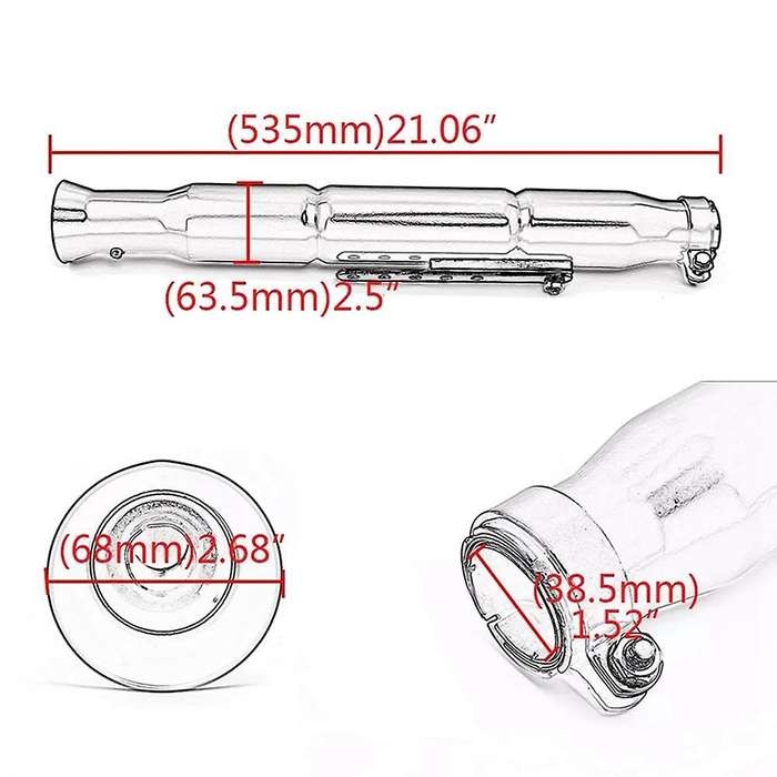 Motorcycle Universal Exhaust Muffler Pipe Tip Retro Vintage Rear Pipe Tube Exhause for CG EN125 XL88