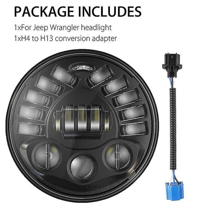 Motorcycles and Cars Modified LED Headlights 500 Watts 7 Inch Water for Wrangler Headlights 6000K Wh