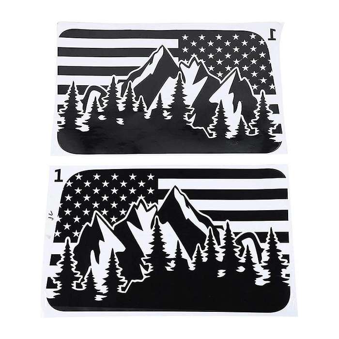 Mountain Scene Window Decals PVC Hardtop Window Stickers for 2018 2019 2020 2021 JL