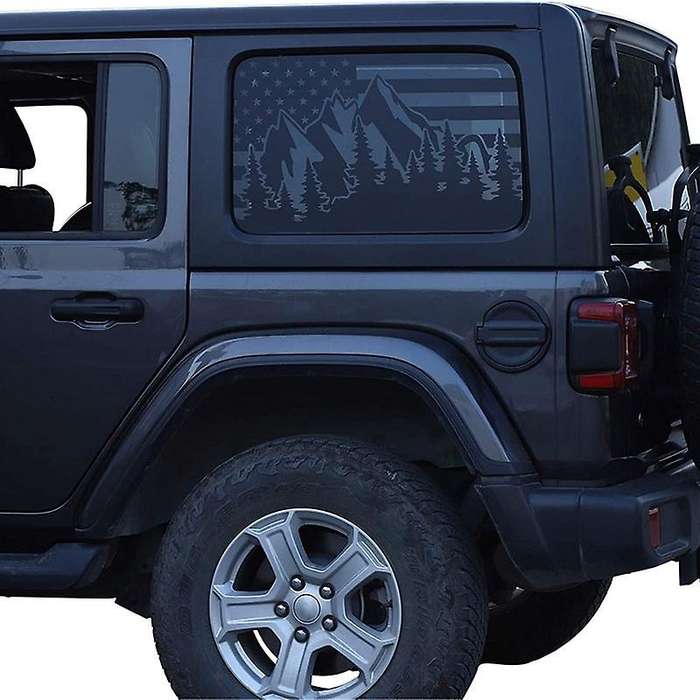 Mountain Scene Window Decals PVC Hardtop Window Stickers for 2018 2019 2020 2021 JL
