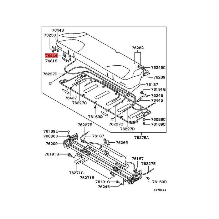 MR610573 2Nd Row Back Recline Knob Frame for Montero 2001-2006 MR610572 Middle Seats Slide Lever Gre