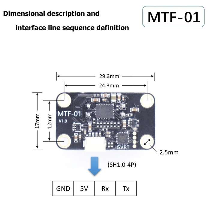 MTF 01 Optical Sensor Module PMW3901 Optical Flow Sensor UAV Positioning 8M Laser Ranging Integrated