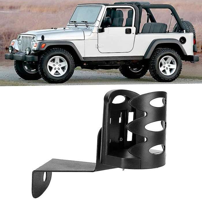 Multi-Function Drink Cup Bottle Holder, Bolt-on Stand Bracket Organizer for Wrangler TJ 1997-2006