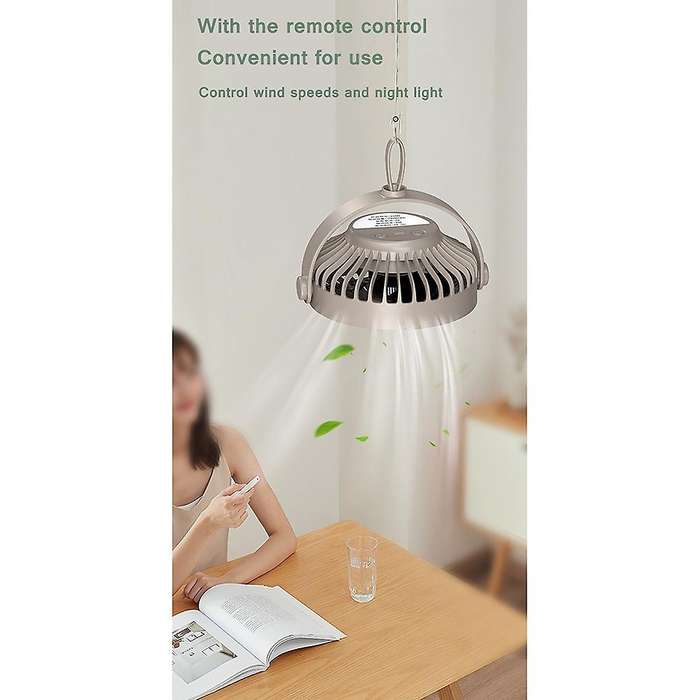 Multifunction Remote Cooler Fan with Tripod Mini Portable Ceiling Timer Fan for Home Office Outdoor