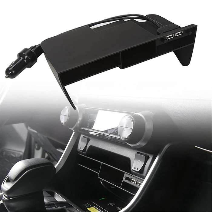 Multi-function Storage Box Center Console Organizer with 2 Usb Ports for Tray Insert Divider Storage