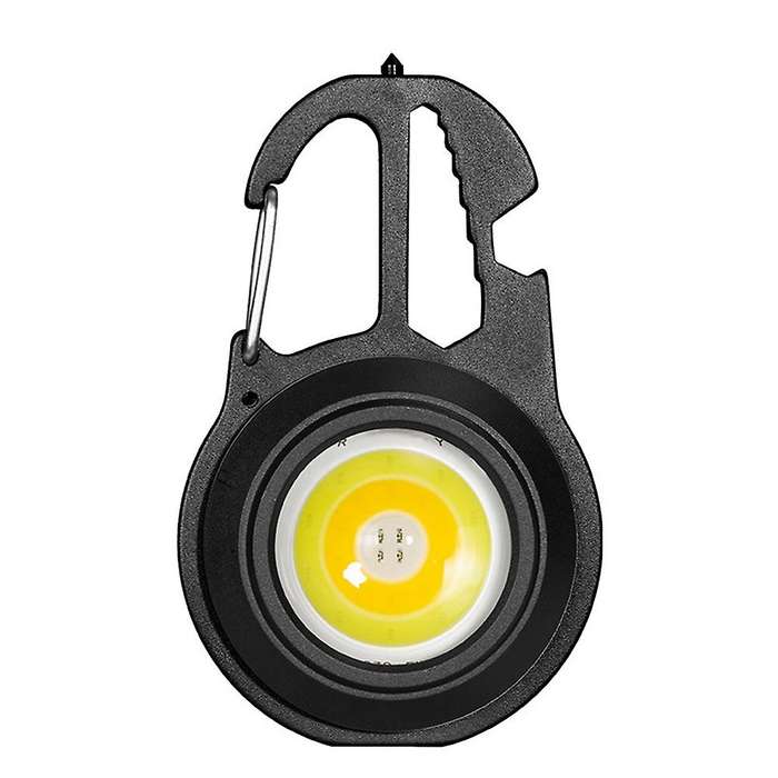 Multifunctional COB LED Mini Light Broken Window Hammer Wrench Small Bottle Opener Keychain Work Li
