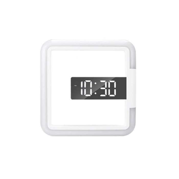 Multifunctional Square Rgb Clock Home Thermometer Digital Alarm Clock Led Mirror Skeleton Wall Cloc