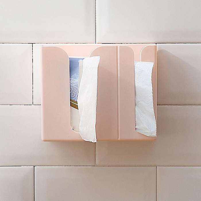 Multifunctional Wall-Mounted Tissue Box Perforated Free Toilet Paper Holder Bathroom Shelf Kitchen