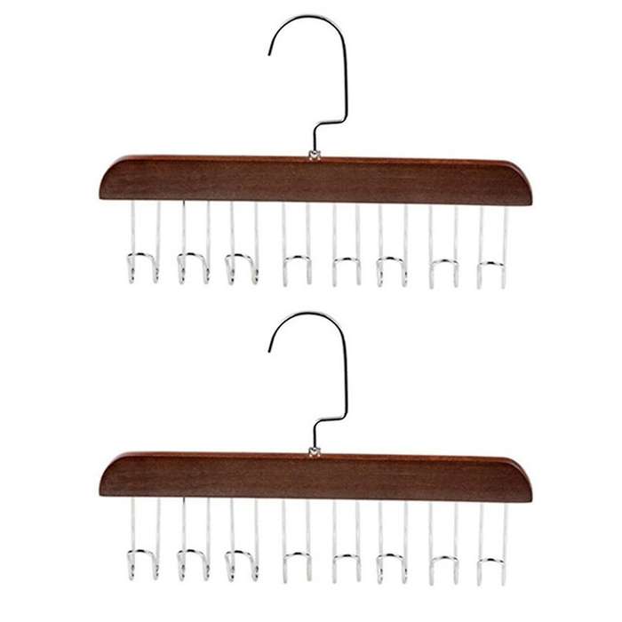 Multi-hook Wooden Scarf Hanger Space Saving Hanger Home Wardrobe Hanger Organizer Underwear Storage