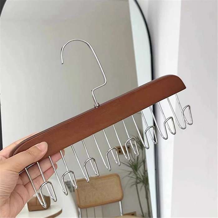 Multi-hook Wooden Scarf Hanger Space Saving Hanger Home Wardrobe Hanger Organizer Underwear Storage