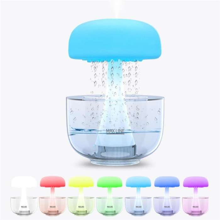 Mushroom Humidifier with Jelly Fish Light Lamp - Night Light, Rain Sounds, White Noise Diffuser - 24