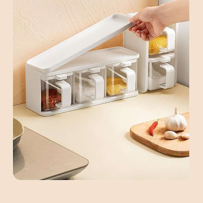 Muti-Function Transparent Seasoning Box Rack Storage Container Seasoning Jars Spice Pantry Kitchen U
