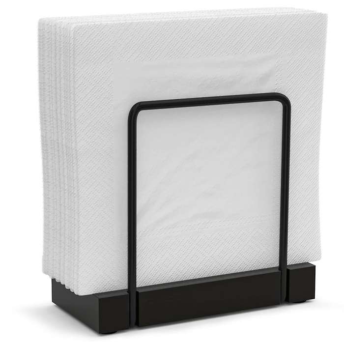 Napkin Holder for Table, Bamboo Iron Standing Napkin Dispenser for Kitchen Dining Farmhouse Cocktail