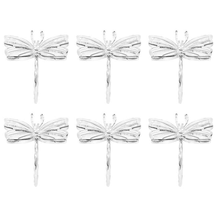 Napkin Rings Set Of 6 Serviette Buckle Holder Handmade Decorations for Easter, Family Gathering(sil