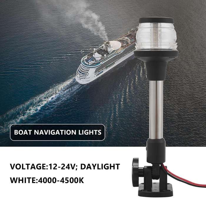 Navigation Anchor Lights All Round 360 Degree Boat Navigation Lights White LED 12-24VDC for Fishing