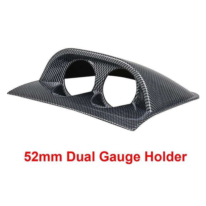 New 2 Inch 52mm Car Dual Dash Gauge Meter Pod 2 Hole Dashboard Mount Holder Carbon Fiber
