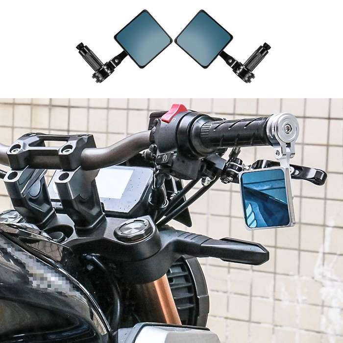 New 7/8 22mm Universal 1 Pair CNC Motorcycle Handlebar Reflector Rear View Mirror Bar End Rearview R