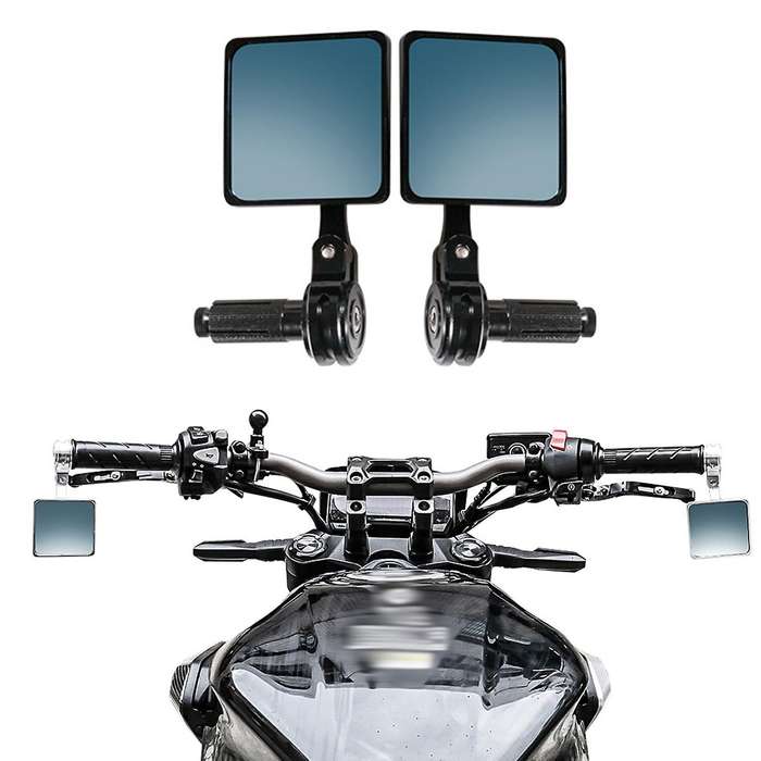 New 7/8 22mm Universal 1 Pair CNC Motorcycle Handlebar Reflector Rear View Mirror Bar End Rearview R