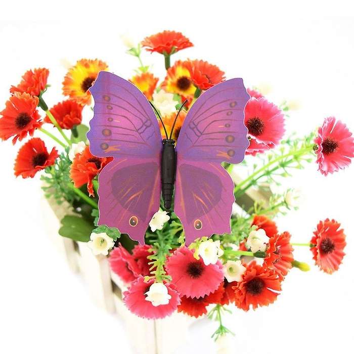 New Art Design Decal Wall Stickers 3D Butterfly Wall Stickers Home Decor Room Decoration 12pcs (Pur