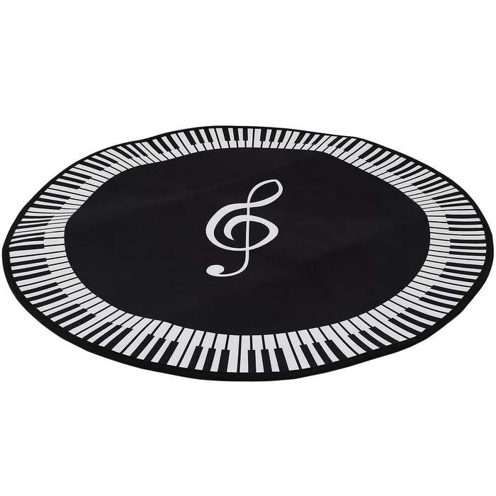 New Carpet Music Symbol Piano Key Black White Round Carpet Non- Carpet Home Bedroom Mat Floor Decora