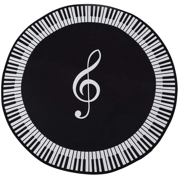 New Carpet Music Symbol Piano Key Black White Round Carpet Non- Carpet Home Bedroom Mat Floor Decora