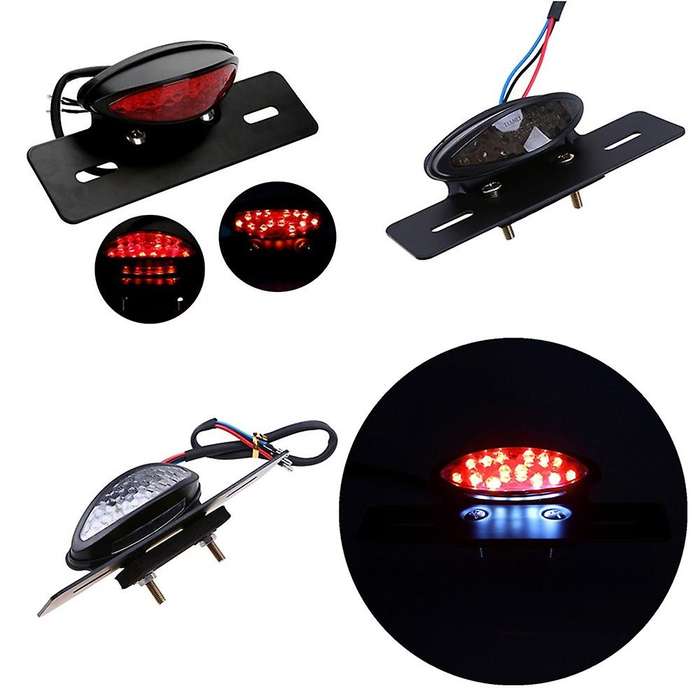 New Motorcycle LED Rear Brake Tail Light Stop License Plate Lights for Motorbikes Truck ATV Trailer