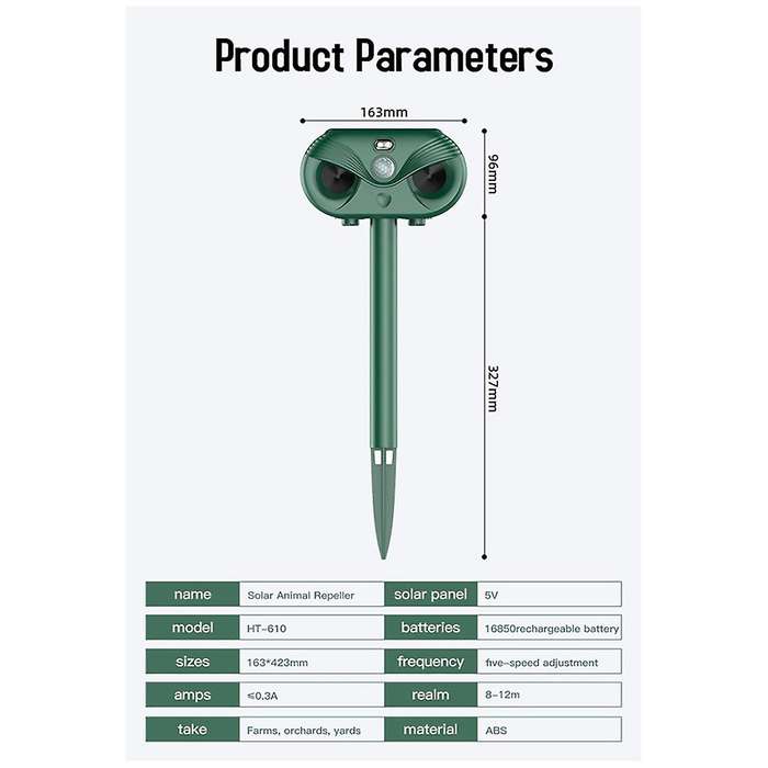 New Outdoor Solar Flash Laser Mouse Repeller Snake Repeller Animal Repeller Ultrasonic Bird Repelle