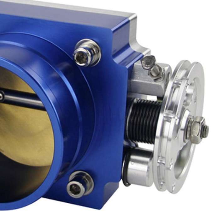 New Throttle Body 70mm Throttle Body Performance Intake Manifold Billet Aluminum High Flow(Blue)