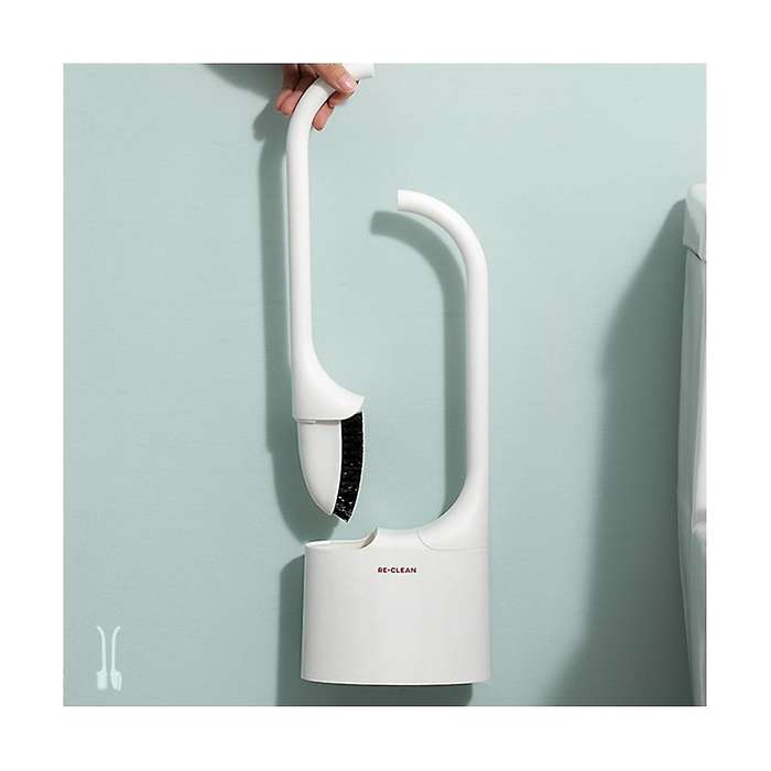 New Wall Mounted Toilet Brush No Need to Punch High Silicone Material Toilet Cleaning Tool Wash Blu
