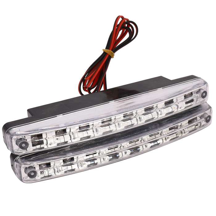 Newest 2pcs High Quality Super White 8 LED Daytime Running Lights 12V DC Headlight Universal parkin