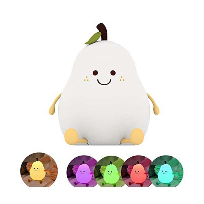 Night Light for Kids, Silicone Nursery Pear Lamp, Fruit Nightlight,squishy Night Lamp for Bedroom, B