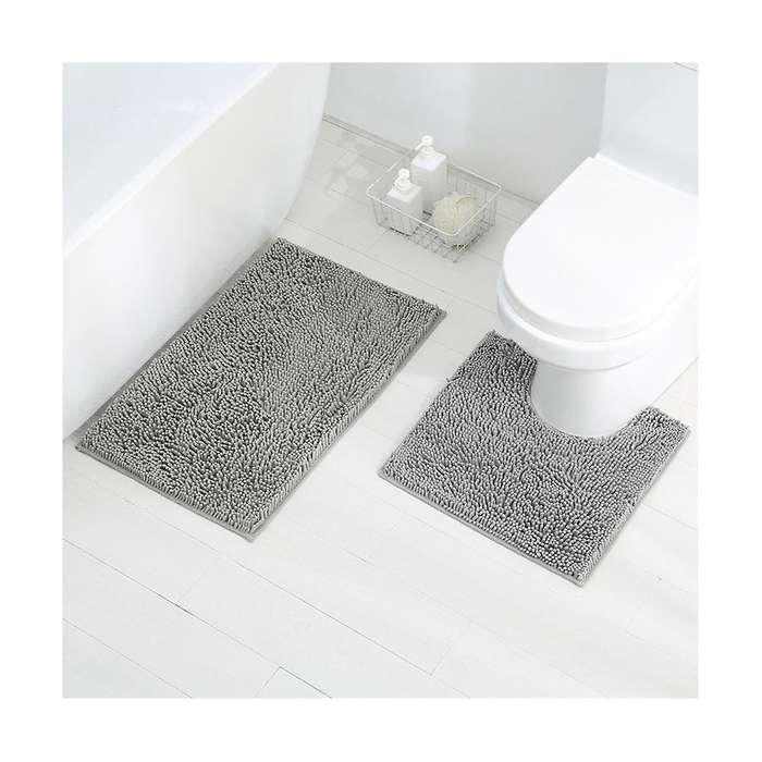 No- Bathroom Rugs Soft Bath Mats Plush Microfiber Absorbent Water for Tub Shower Machine Washable