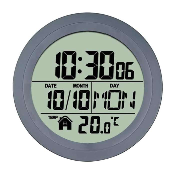 No Punching Suction Cup Clock Home Waterproof Bathroom Kitchen Clock Lcd Digital Display Clock Temp