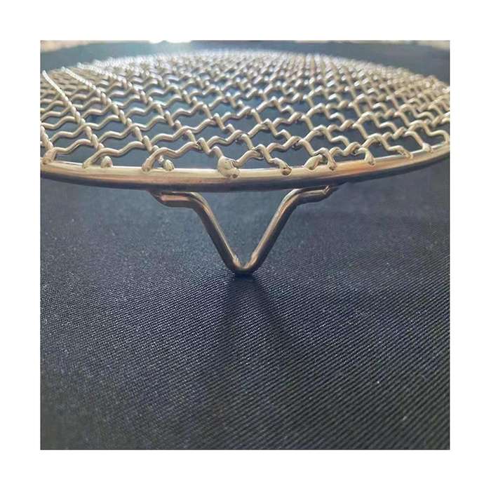 Non Stick Bbq Mesh with Legs Round Barbecue Mesh Cooking Tools Stainless Steel Baking Net Grilling M