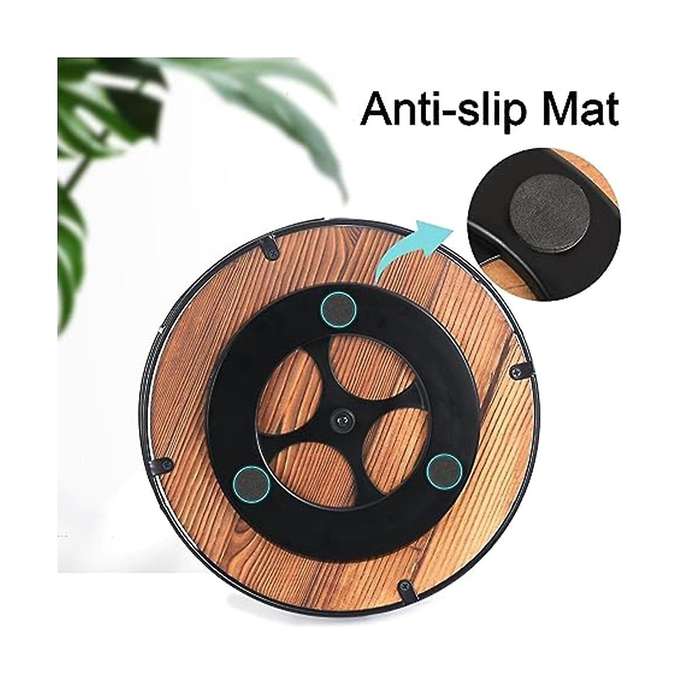 Non-skid Wood Turntable Organizer for Cabinet, Pantry, Kitchen Countertop, Refrigerator, Spice Rack,