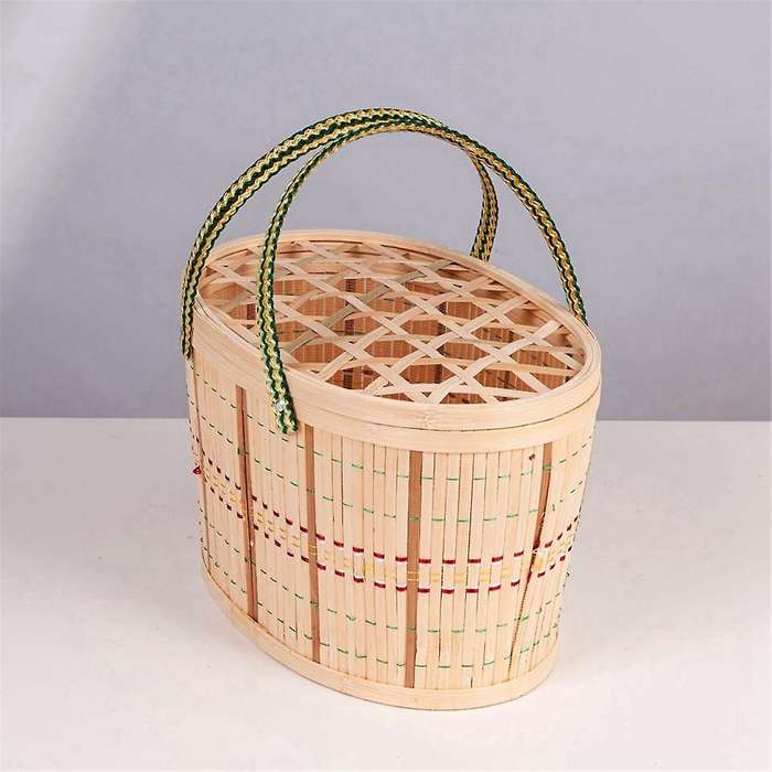 Non-Foldable Storage Basket Eggs and Other Bamboo Woven Basket