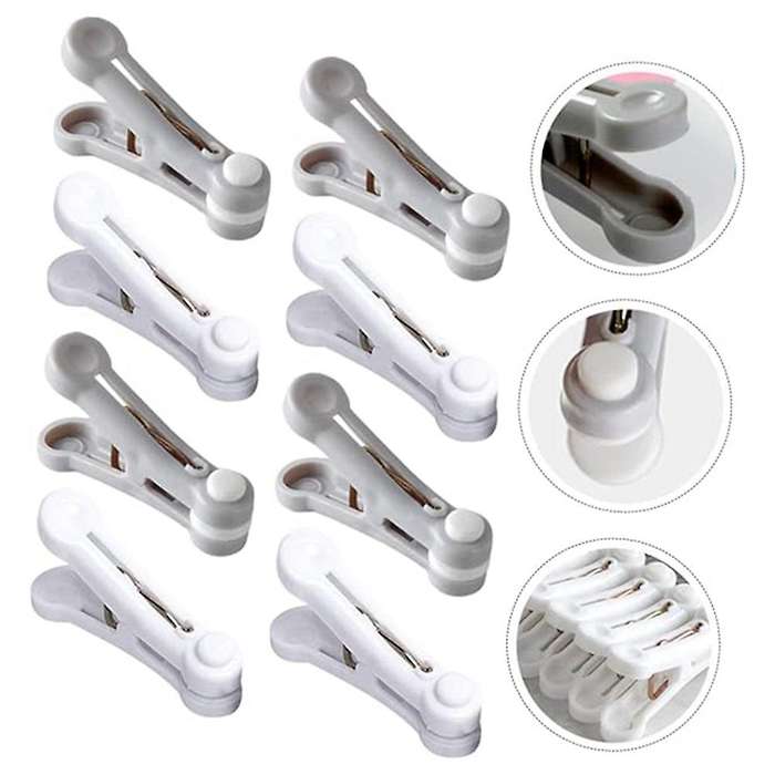Non-Trace Clothespins,Sealing Clip,Clothesline Utility Clips,Plastic Clothes Pin,Balcony Windproof C