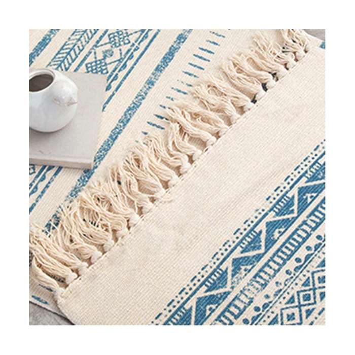 Nordic Cotton and Linen Floor Mats, Ethnic Carpets, Doormats, Doormats, Non- Mats In The Bedroom