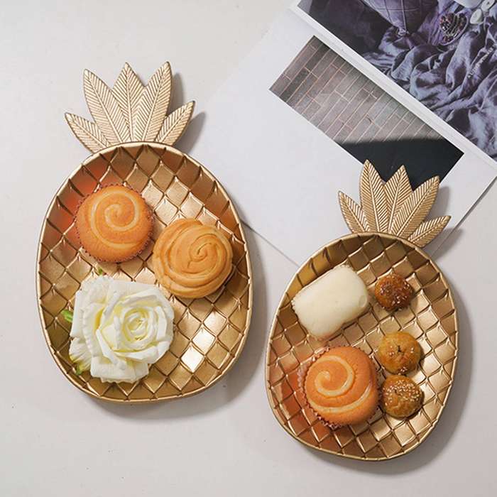 Nordic Decorative Tray Gold Leaf ShapeTray Jewelry Pallet Fruit Snack Dish Table Decoration Storage