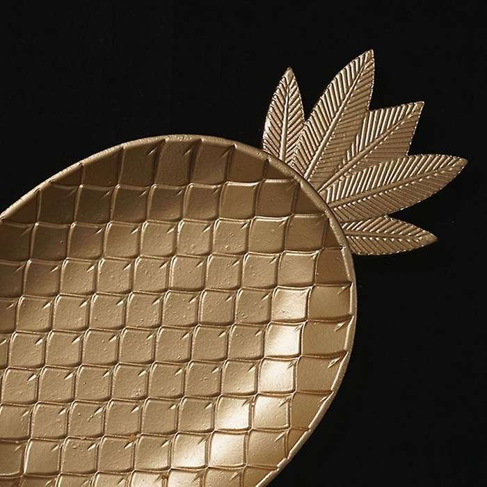 Nordic Decorative Tray Gold Pineapple Shape Serving Tray Jewelry Pallet Fruit Dish Table Organizer