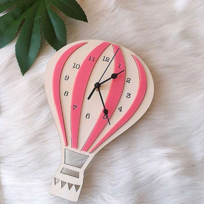Nordic Style Children Cartoon Hot Balloon Clock Mute Clock Room Wall Clock Unique Gifts Home Decora