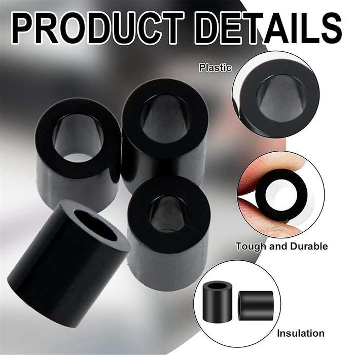 Nylon Spacers, Plastic Spacers Washers Assortment Kit, 345 Pcs Electrical Outlet Screw Spacers, M3