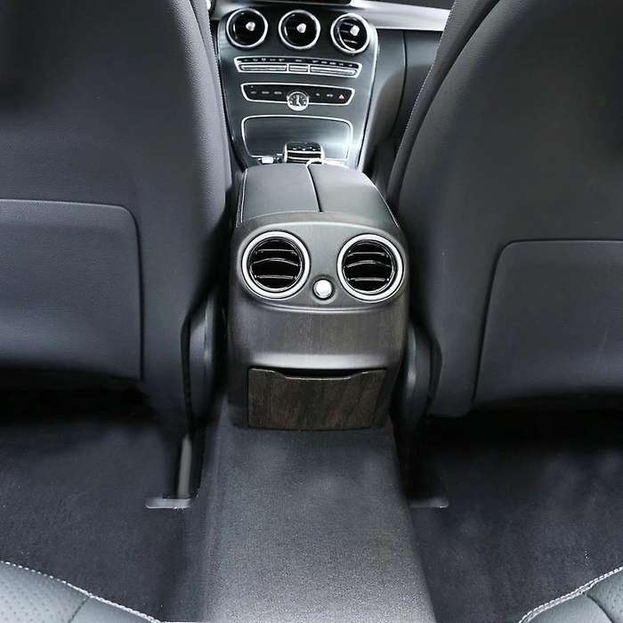 Oak Wood Car Rear Air Conditioning Vent Cover Armrest Box Kick Guard for C Class W205 2015-2018