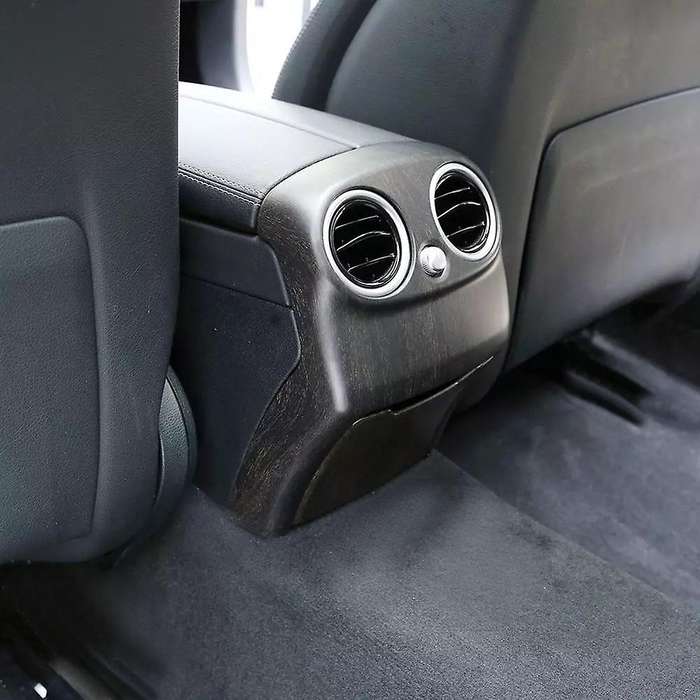 Oak Wood Car Rear Air Conditioning Vent Cover Armrest Box Kick Guard for C Class W205 2015-2018