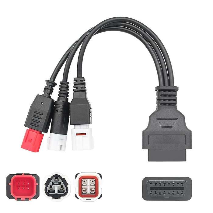 OBD2 Diagnostic Cable for Kline Euro5 Motorcycle 16 Pin to 3Pin 4Pin 6Pin OBD2 3 in 1 Diagnostic Ada