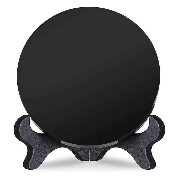 Obsidian with Stand Feng Shui Smooth Natural Crystal Home Decoration Gathering Wealth and Righteousn