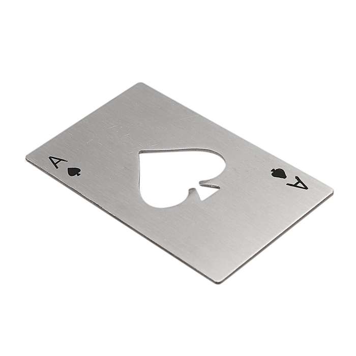 of Spades Poker Bar Tool Soda Stainless Steal Beer Bottle Cap Opener