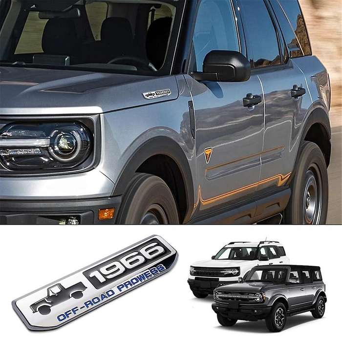 Off-Road 1966 Badge Emblem, Classic Metal 3D Emblem Overlay Decals Stickers for Rear and Sides Door,